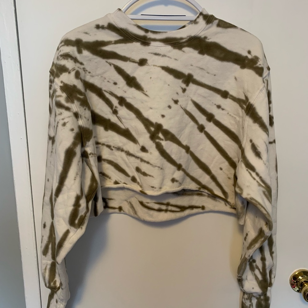 NWOT Good American Tie Dye Crop Sweatshirt